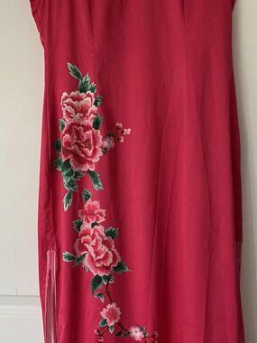 Pink Silk Qipao Cheongsam Dress Size S Wedding Party